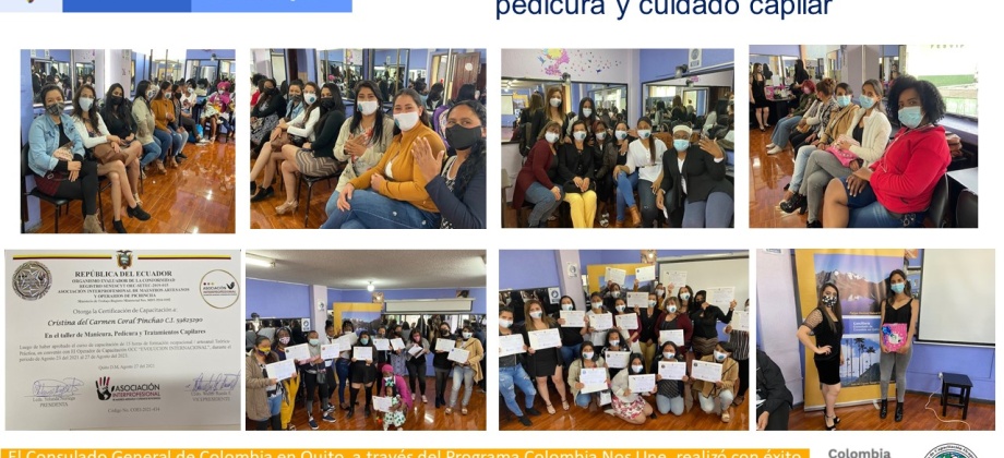 El Consulado General de Colombia en Quito realizó el taller de belleza: “Manicura, pedicura y cuidado capilar”