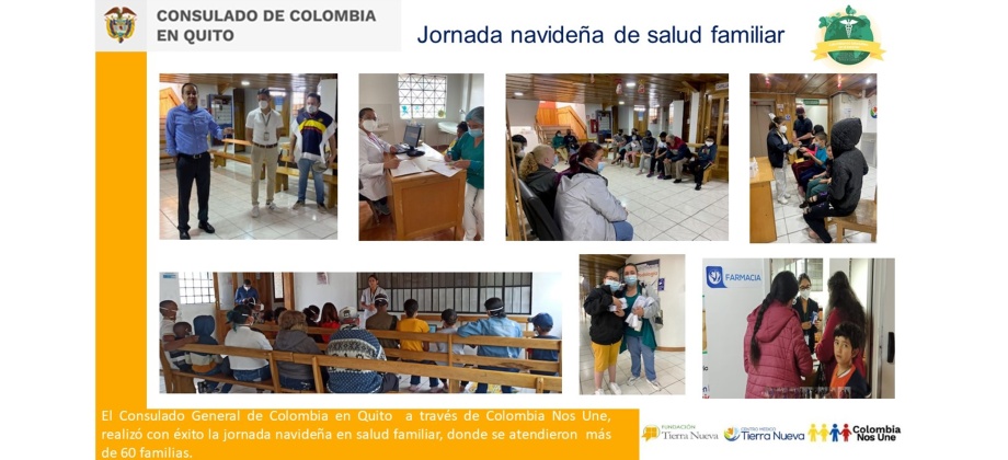 El Consulado de Colombia en Quito y Colombia Nos Une realizaron jornada navideña de promoción de la salud familiar