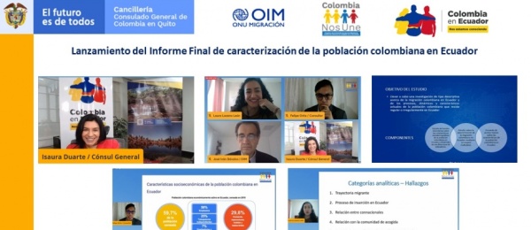 En el marco de la conmemoración del Día Nacional del Colombiano Migrante  se realizó el lanzamiento del Informe Final de Caracterización de la Población colombiana en Ecuador