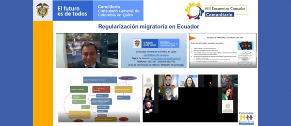 Consulado de Colombia en Quito realizó el VIII Encuentro Consular Comunitario sobre regularización migratoria en Ecuador
