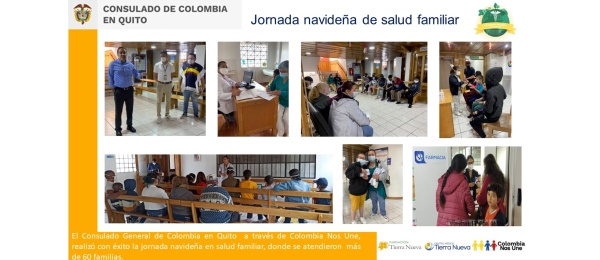 El Consulado de Colombia en Quito y Colombia Nos Une realizaron jornada navideña de promoción de la salud familiar