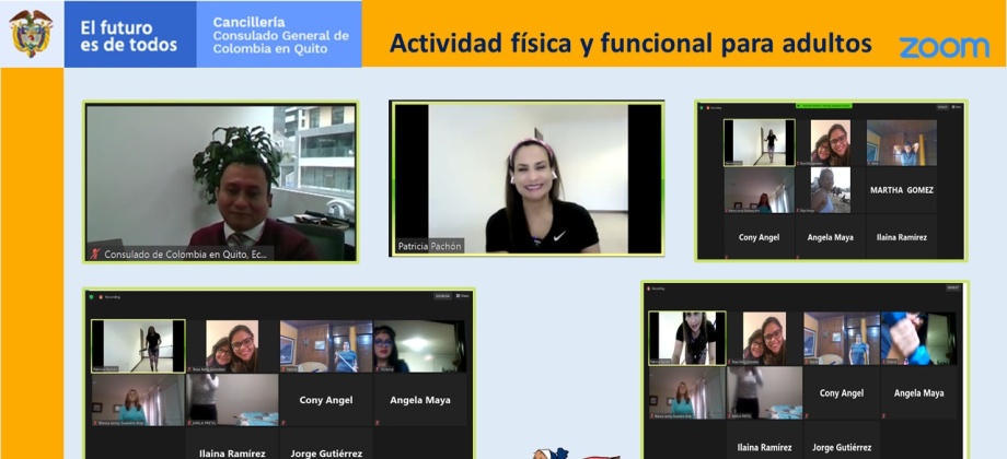 Sesiones de actividad física y funcional para adultos organizadas por el Consulado de Colombia 