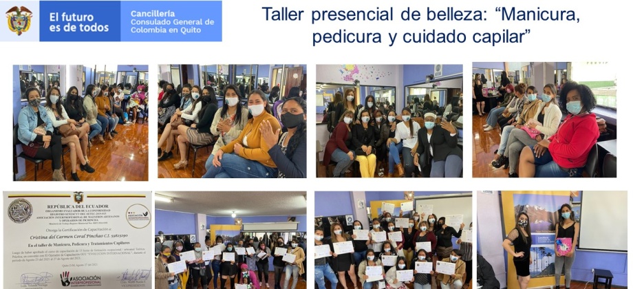 El Consulado General de Colombia en Quito realizó el taller de belleza: “Manicura, pedicura y cuidado capilar”